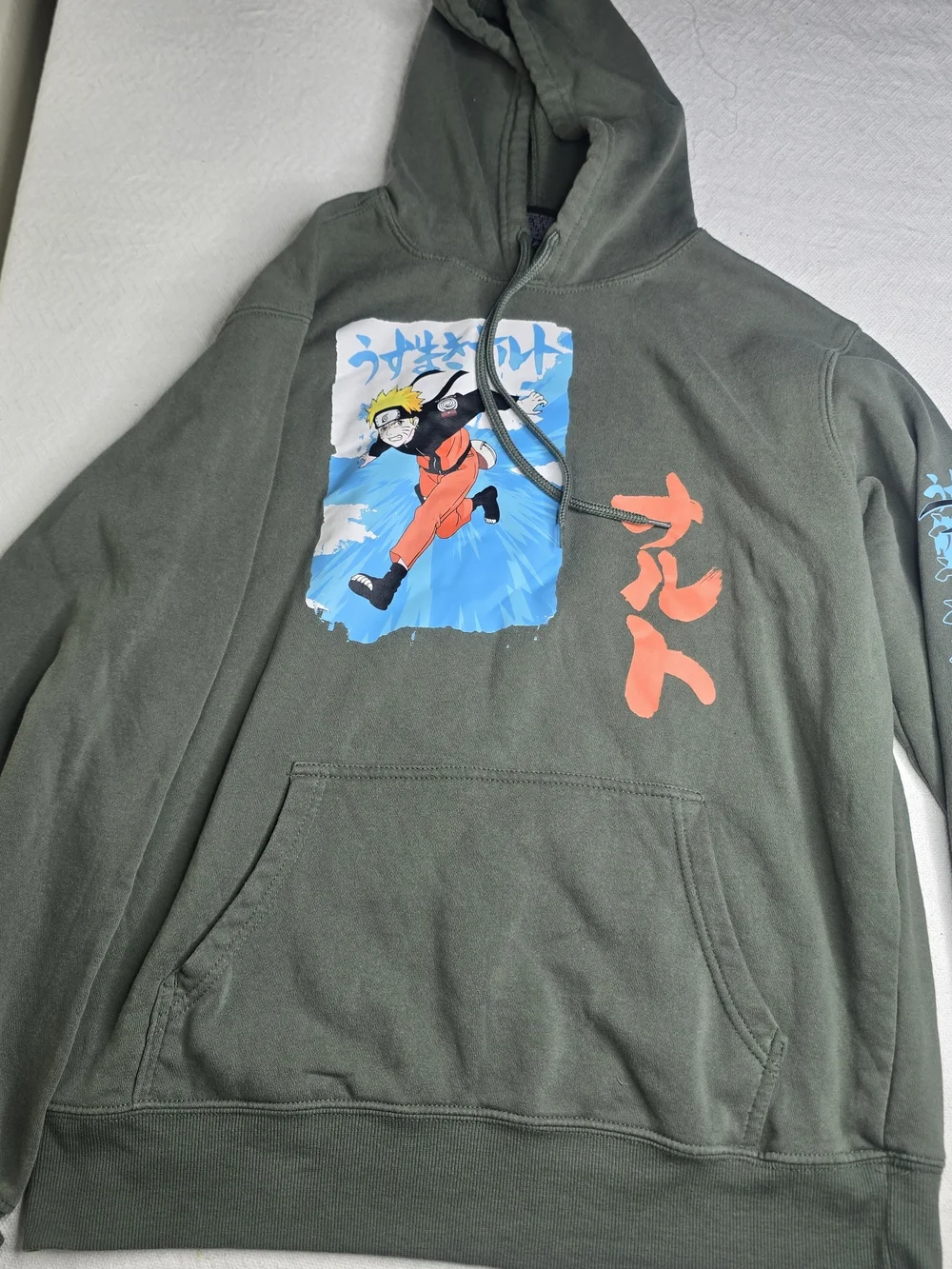 Naruto Shippuden Olive Green Hoodie & Jogger Sweatpants Set Size Medium Anime